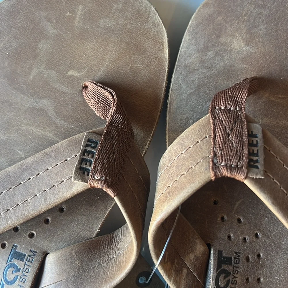 Reef Brown Men's Leather Flip-Flop Sandals